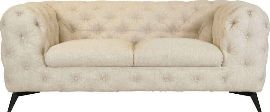 Leonique Chesterfield-bank Glynis luxueuze capitonnage moderne chesterfield look kleur van de poten ter keuze