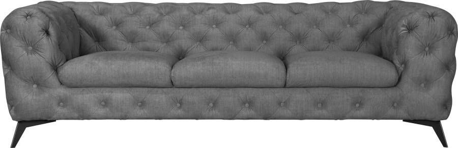 Leonique Chesterfield-bank Glynis luxueuze capitonnage moderne chesterfield look kleur van de poten ter keuze