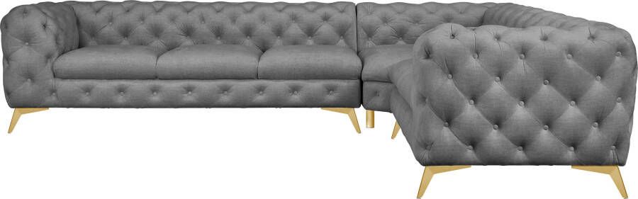 Leonique Chesterfield-bank Glynis luxueuze capitonnage moderne chesterfield look kleur van de poten ter keuze - Foto 9