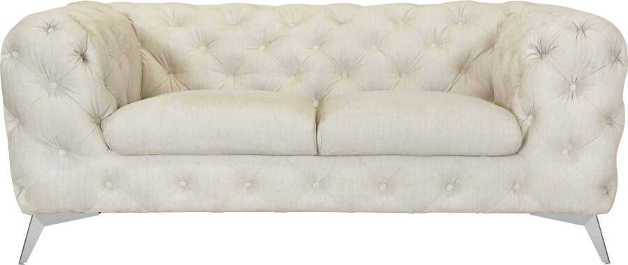 Leonique Chesterfield-bank Glynis luxueuze capitonnage moderne chesterfield look kleur van de poten ter keuze