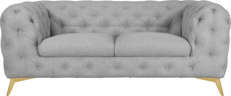 Leonique Chesterfield-bank Glynis luxueuze capitonnage moderne chesterfield look kleur van de poten ter keuze