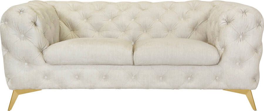 Leonique Chesterfield-bank Glynis luxueuze capitonnage moderne chesterfield look kleur van de poten ter keuze