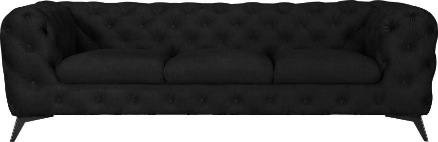 Leonique Chesterfield-bank Glynis luxueuze capitonnage moderne chesterfield look kleur van de poten ter keuze