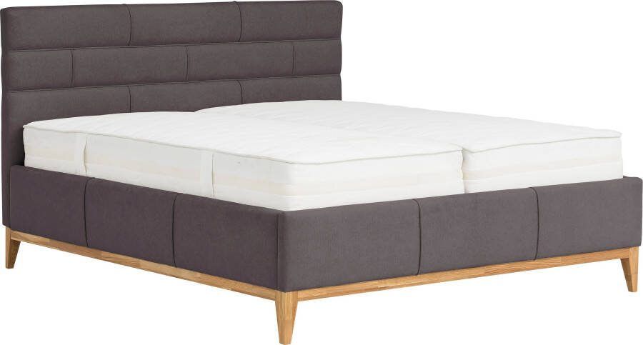 Leonique Gestoffeerd bed Balaine met lattenbodem bedkist ook met 7-zones-pocketveringsmatras
