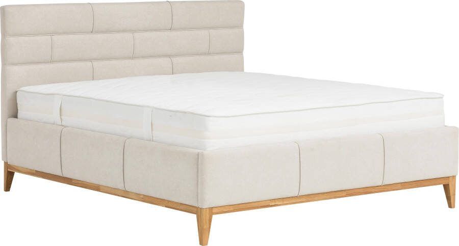 Leonique Gestoffeerd bed Balaine met lattenbodem bedkist ook met 7-zones-pocketveringsmatras