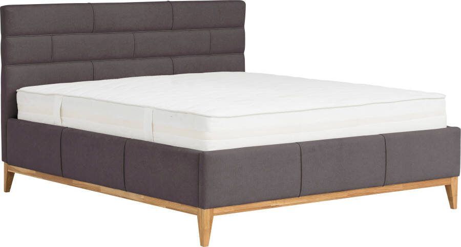 Leonique Gestoffeerd bed Balaine met lattenbodem bedkist ook met 7-zones-pocketveringsmatras