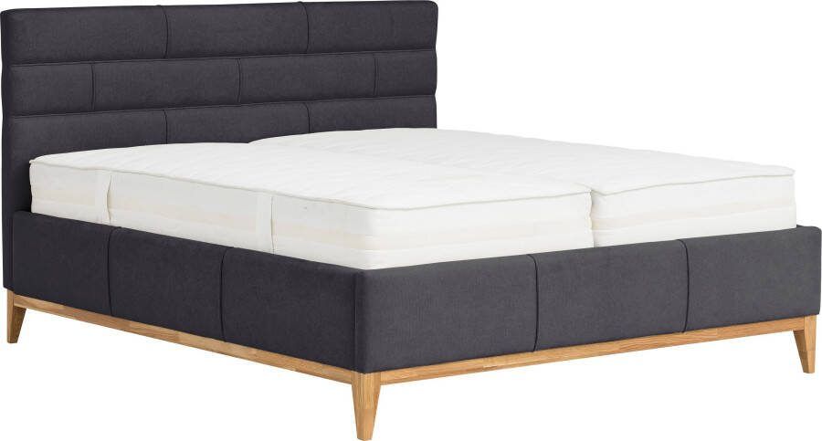 Leonique Gestoffeerd bed Balaine met lattenbodem bedkist ook met 7-zones-pocketveringsmatras