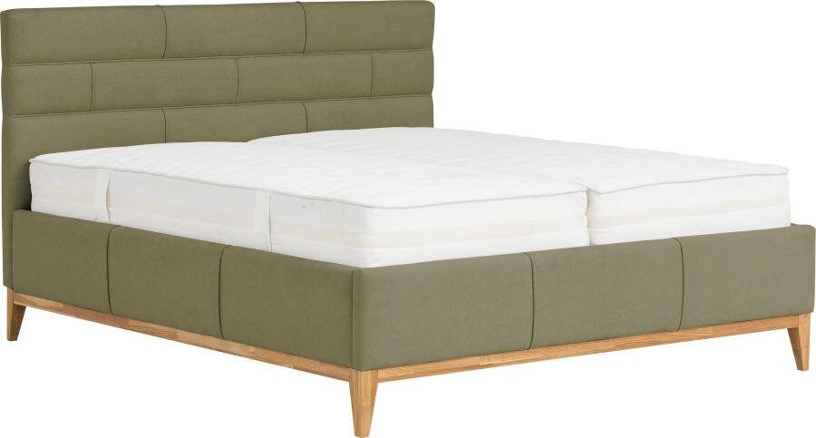 Leonique Gestoffeerd bed Balaine met lattenbodem bedkist ook met 7-zones-pocketveringsmatras
