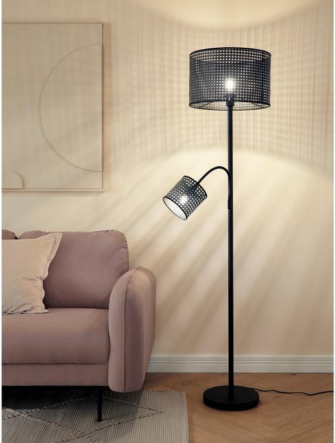 Leonique 3-zitsbank Skidi met losse rugkussens en opstaande naad boven op de armleuning