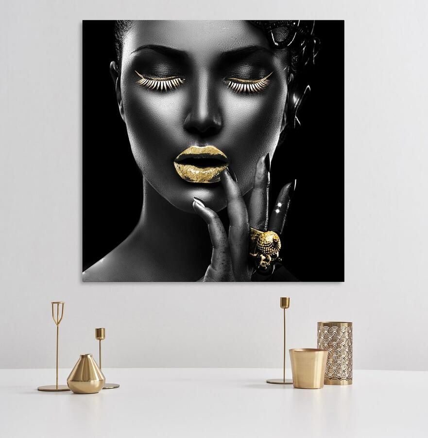 OTTO Artprint op acrylglas Gezicht met de hand ingewerkte bladgoud applicaties - Foto 2
