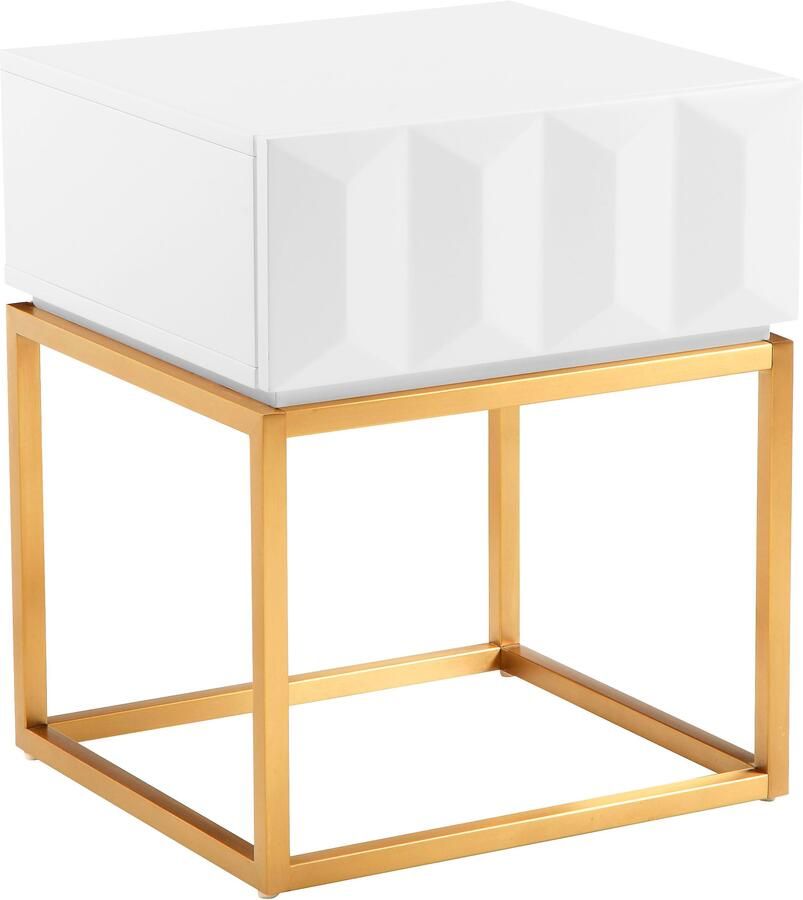 Leonique Bijzettafel Alais TOPSELLER! OTTOs keuze in 3d-look goudkleurig metalen montuur ook als nachtkastje te gebruiken - Foto 5