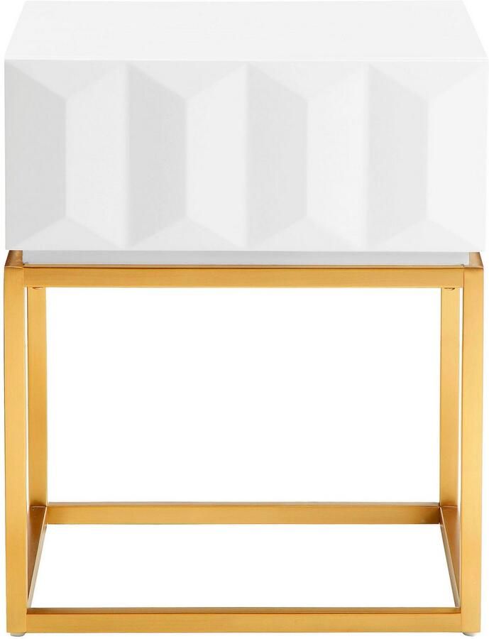 Leonique Bijzettafel Alais TOPSELLER! OTTOs keuze in 3d-look goudkleurig metalen montuur ook als nachtkastje te gebruiken - Foto 3