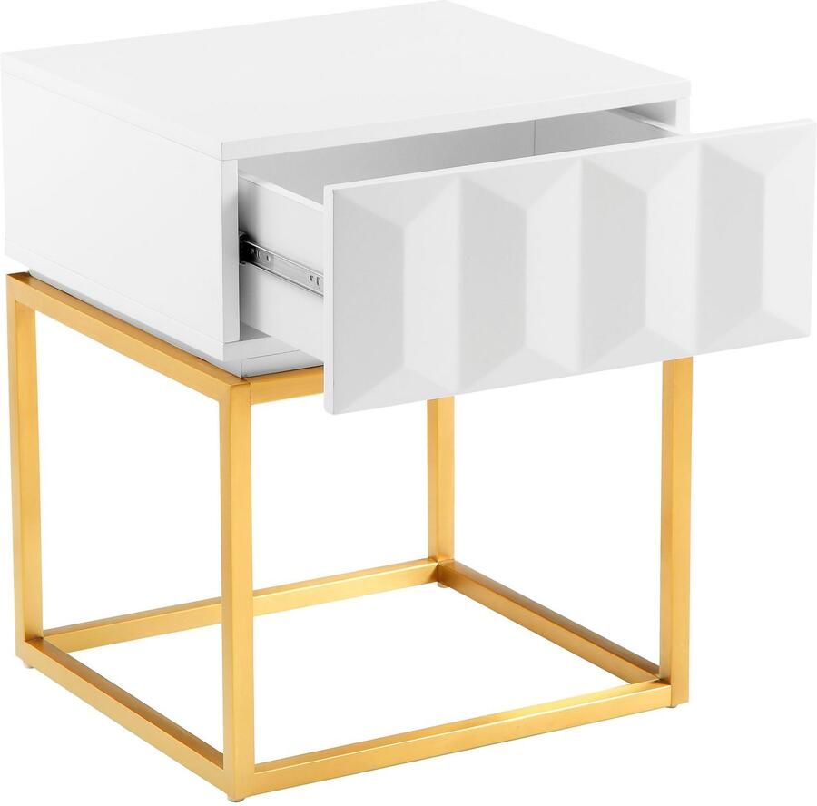 Leonique Bijzettafel Alais TOPSELLER! OTTOs keuze in 3d-look goudkleurig metalen montuur ook als nachtkastje te gebruiken