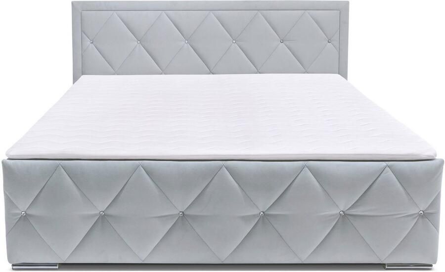 Leonique Boxspring Alfie bestseller! Inclusief bedlade & topper Optioneel met knoopstiksels of strassstenen H2 H3 en H4 verkrijgbaar - Foto 8
