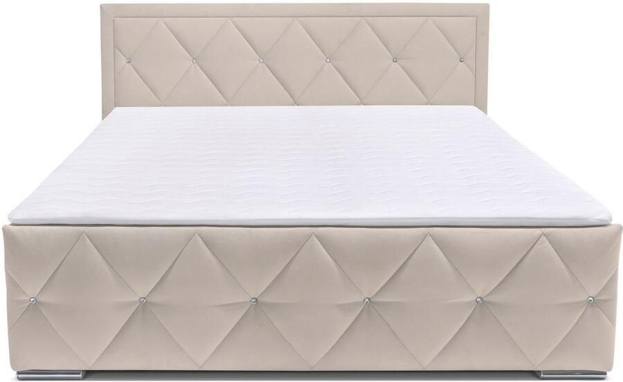 Leonique Boxspring Alfie bestseller! Inclusief bedlade & topper Optioneel met knoopstiksels of strassstenen H2 H3 en H4 verkrijgbaar - Foto 7