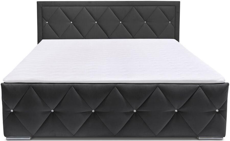Leonique Boxspring Alfie bestseller! Inclusief bedlade & topper Optioneel met knoopstiksels of strassstenen H2 H3 en H4 verkrijgbaar - Foto 7
