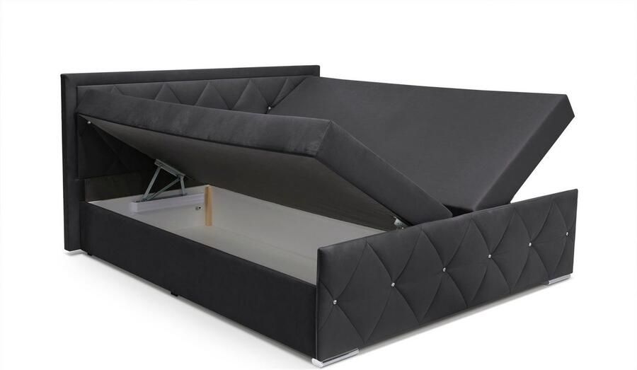Leonique Boxspring Alfie bestseller! Inclusief bedlade & topper Optioneel met knoopstiksels of strassstenen H2 H3 en H4 verkrijgbaar - Foto 9