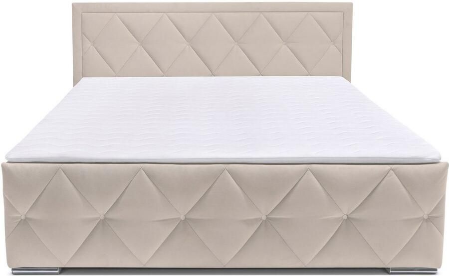 Leonique Boxspring Alfie bestseller! Inclusief bedlade & topper Optioneel met knoopstiksels of strassstenen H2 H3 en H4 verkrijgbaar - Foto 7
