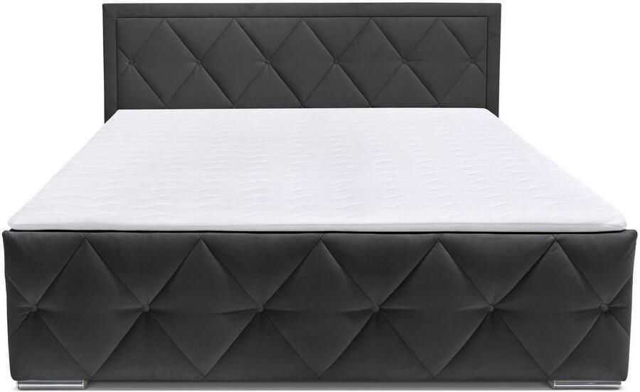 Leonique Boxspring Alfie bestseller! Inclusief bedlade & topper Optioneel met knoopstiksels of strassstenen H2 H3 en H4 verkrijgbaar - Foto 7