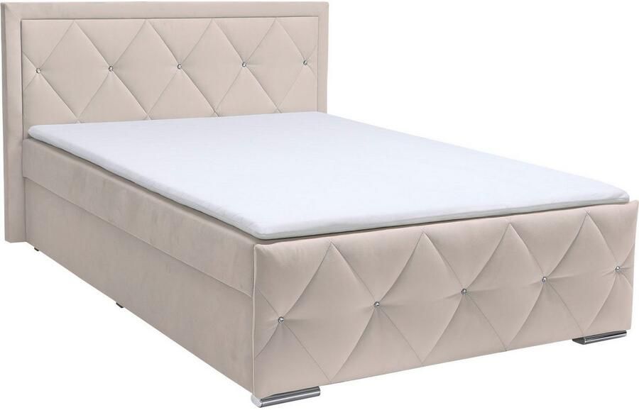 Leonique Boxspring Alfie bestseller! Inclusief bedlade & topper Optioneel met knoopstiksels of strassstenen H2 H3 en H4 verkrijgbaar - Foto 8
