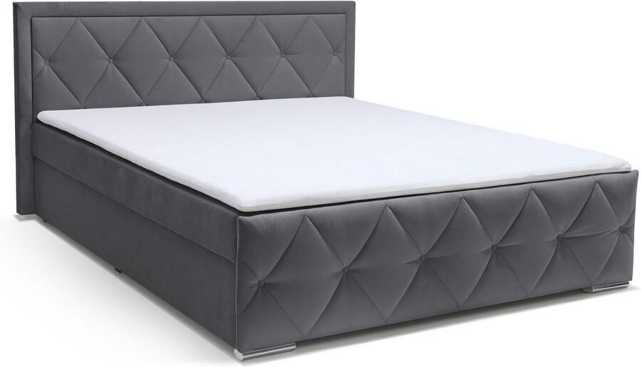 Leonique Boxspring Alfie bestseller! Inclusief bedlade & topper Optioneel met knoopstiksels of strassstenen H2 H3 en H4 verkrijgbaar - Foto 9