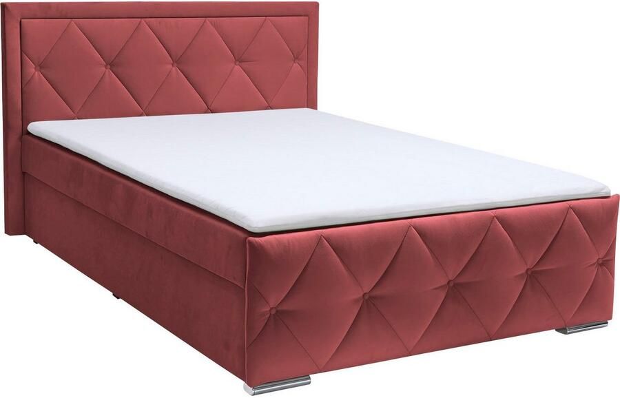 Leonique Boxspring Alfie bestseller! Inclusief bedlade & topper Optioneel met knoopstiksels of strassstenen H2 H3 en H4 verkrijgbaar - Foto 8