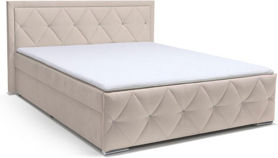 Leonique Boxspring Alfie bestseller! Inclusief bedlade & topper Optioneel met knoopstiksels of strassstenen H2 H3 en H4 verkrijgbaar - Foto 10