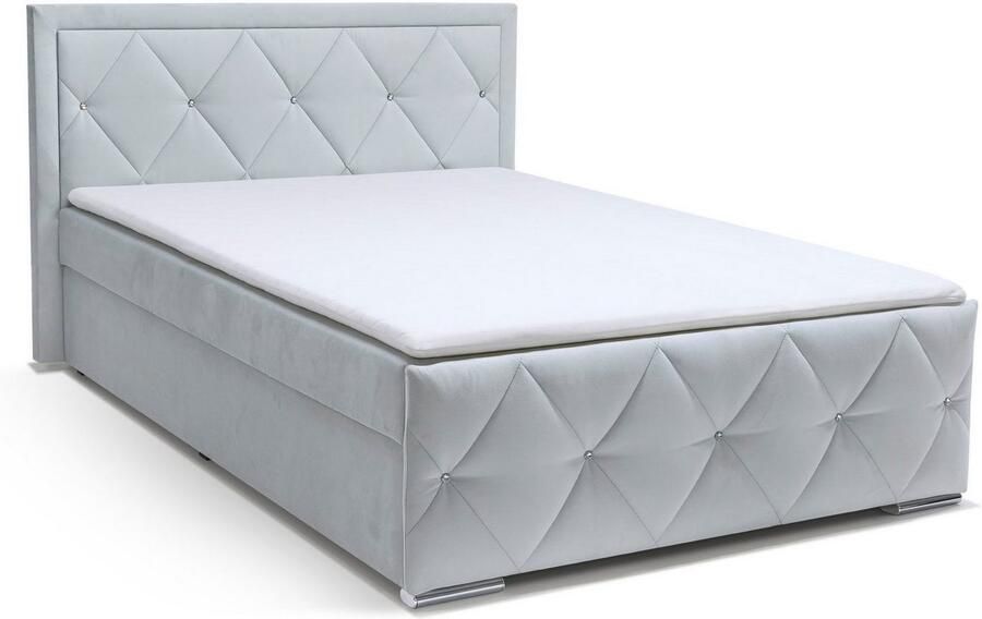 Leonique Boxspring Alfie bestseller! Inclusief bedlade & topper Optioneel met knoopstiksels of strassstenen H2 H3 en H4 verkrijgbaar - Foto 8