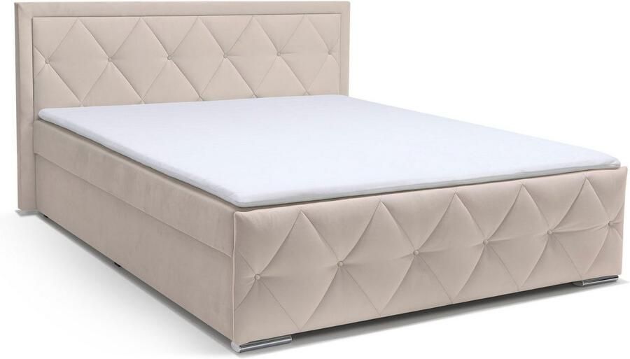 Leonique Boxspring Alfie bestseller! Inclusief bedlade & topper Optioneel met knoopstiksels of strassstenen H2 H3 en H4 verkrijgbaar - Foto 10