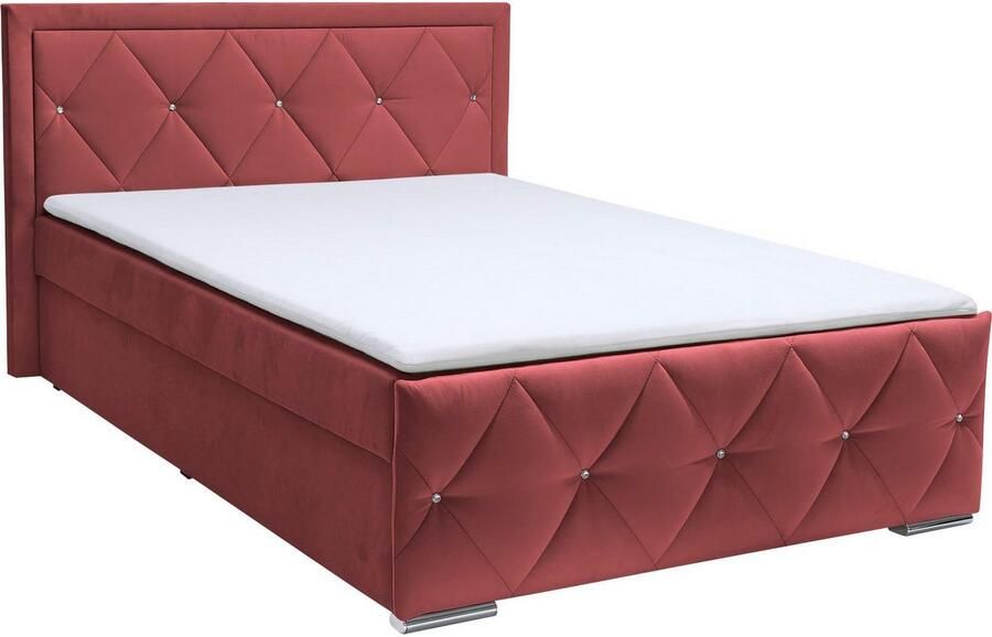 Leonique Boxspring Alfie bestseller! Inclusief bedlade & topper Optioneel met knoopstiksels of strassstenen H2 H3 en H4 verkrijgbaar - Foto 8