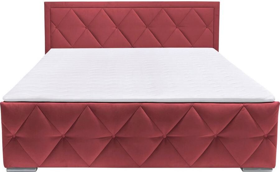 Leonique Boxspring Alfie bestseller! Inclusief bedlade & topper Optioneel met knoopstiksels of strassstenen H2 H3 en H4 verkrijgbaar - Foto 5