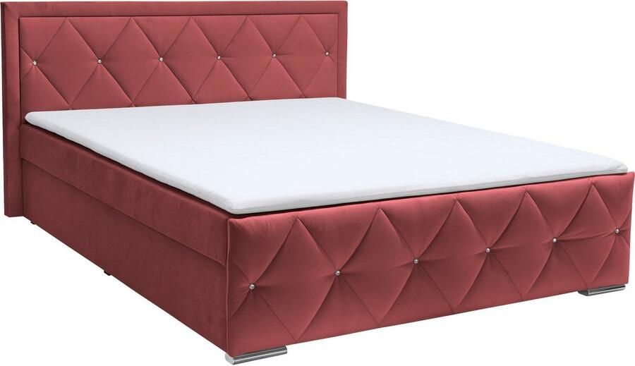 Leonique Boxspring Alfie bestseller! Inclusief bedlade & topper Optioneel met knoopstiksels of strassstenen H2 H3 en H4 verkrijgbaar - Foto 6