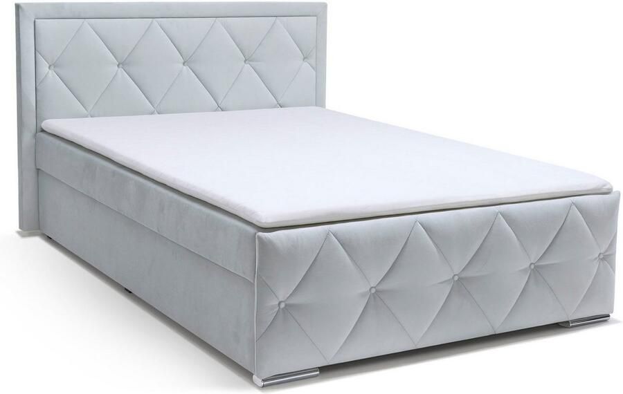 Leonique Boxspring Alfie bestseller! Inclusief bedlade & topper Optioneel met knoopstiksels of strassstenen H2 H3 en H4 verkrijgbaar - Foto 9