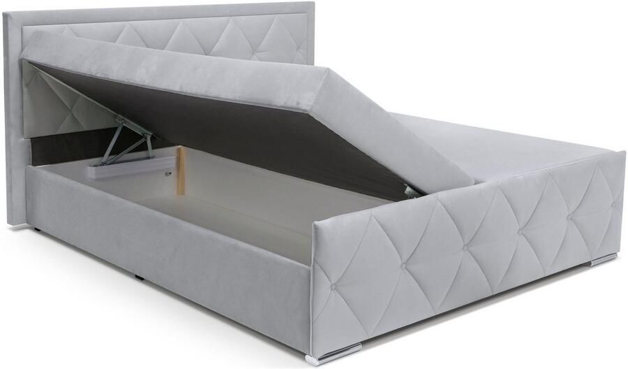 Leonique Boxspring Alfie bestseller! Inclusief bedlade & topper Optioneel met knoopstiksels of strassstenen H2 H3 en H4 verkrijgbaar - Foto 9