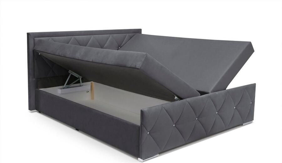 Leonique Boxspring Alfie bestseller! Inclusief bedlade & topper Optioneel met knoopstiksels of strassstenen H2 H3 en H4 verkrijgbaar - Foto 7