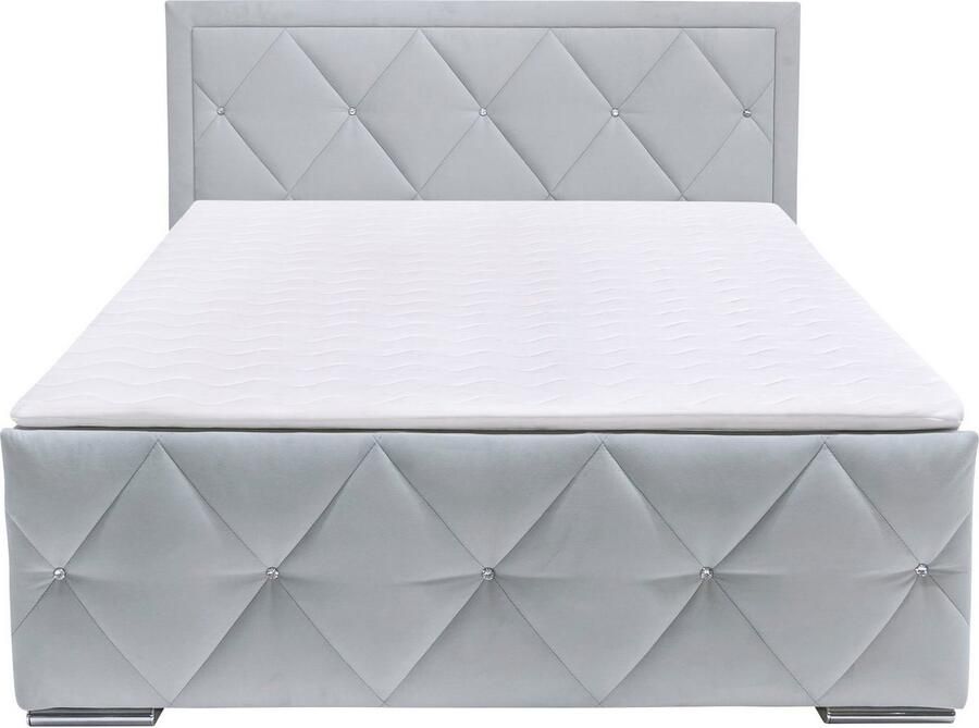 Leonique Boxspring Alfie bestseller! Inclusief bedlade & topper Optioneel met knoopstiksels of strassstenen H2 H3 en H4 verkrijgbaar - Foto 7