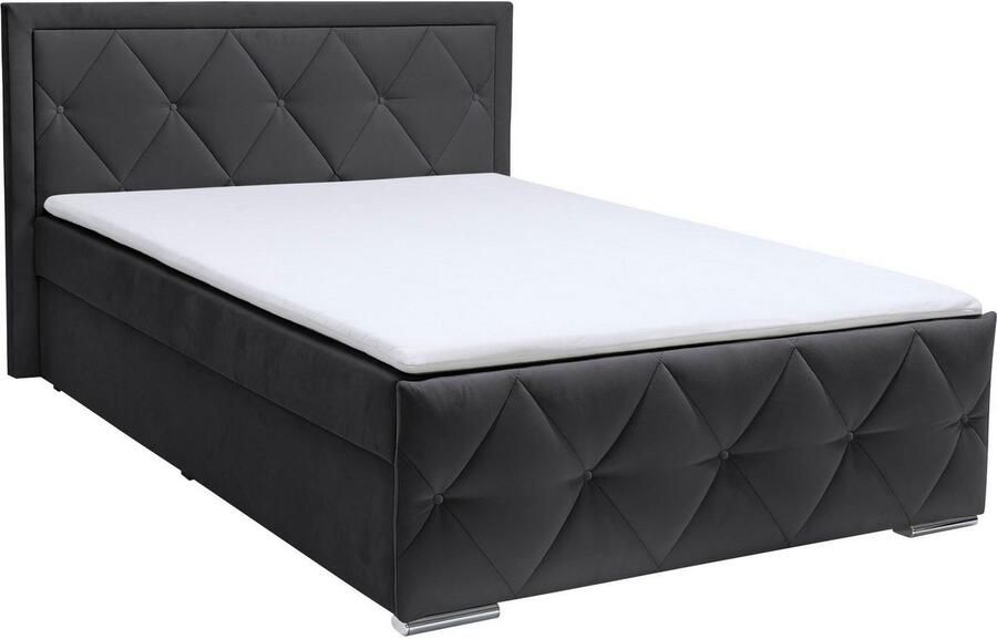 Leonique Boxspring Alfie bestseller! Inclusief bedlade & topper Optioneel met knoopstiksels of strassstenen H2 H3 en H4 verkrijgbaar - Foto 8
