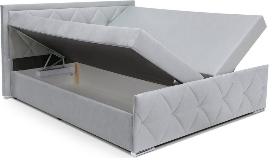 Leonique Boxspring Alfie bestseller! Inclusief bedlade & topper Optioneel met knoopstiksels of strassstenen H2 H3 en H4 verkrijgbaar - Foto 10