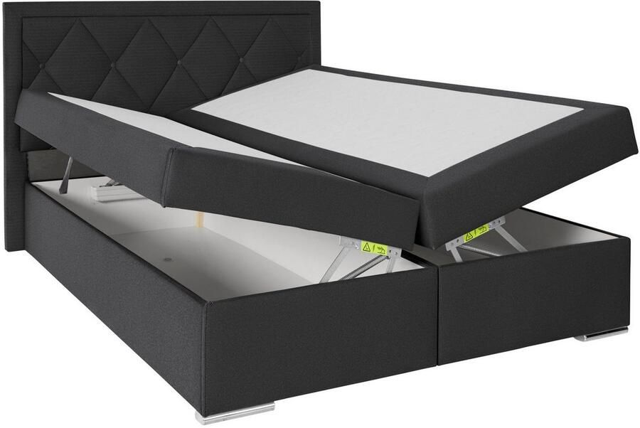 Leonique Boxspring Alfie bestseller optioneel met bedlade met capitonnage in het hoofdbord h2 h3 en h4 ter keuze - Foto 11