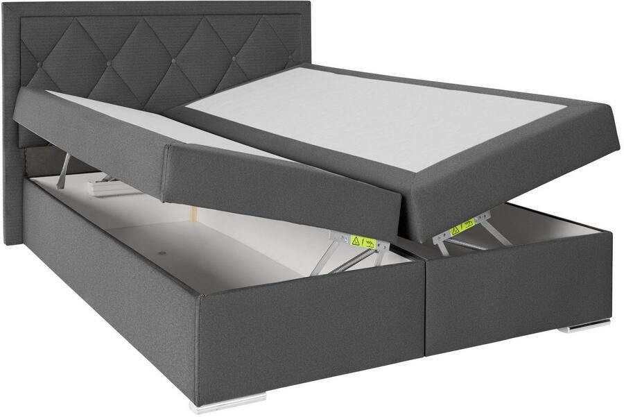 Leonique Boxspring Alfie bestseller optioneel met bedlade met capitonnage in het hoofdbord h2 h3 en h4 ter keuze - Foto 12