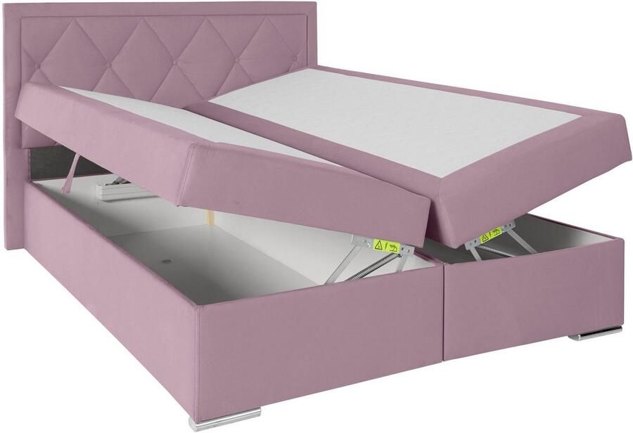 Leonique Boxspring Alfie bestseller optioneel met bedlade met capitonnage in het hoofdbord h2 h3 en h4 ter keuze - Foto 10