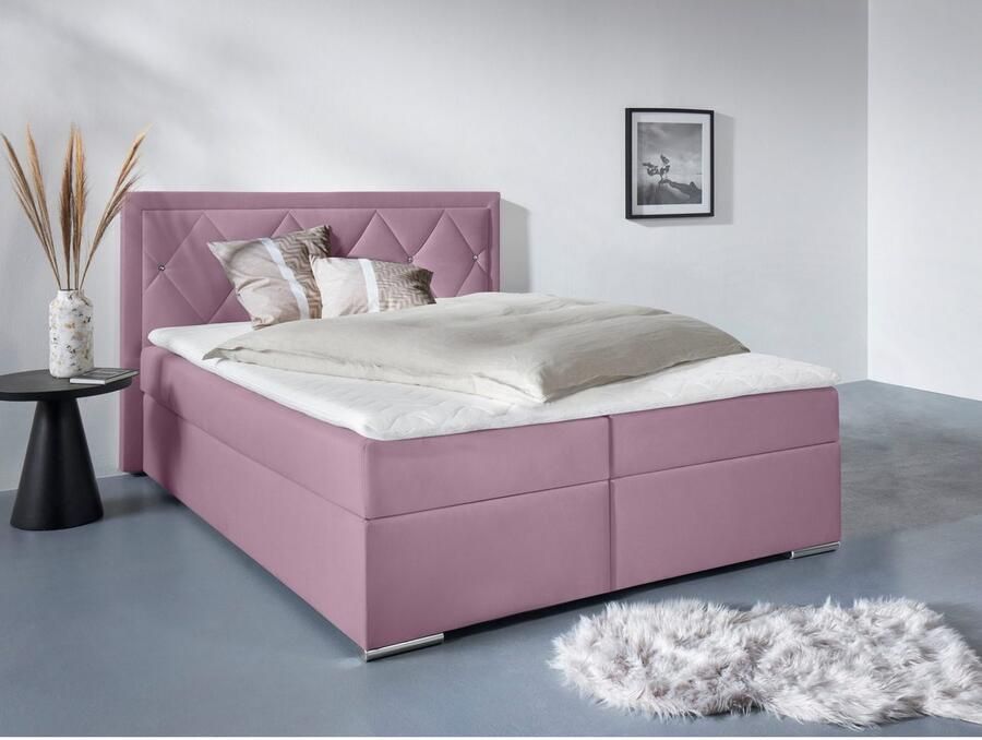 Leonique Boxspring Alfie bestseller optioneel met bedlade met strassteentjes in het hoofdbord h2 h3 en h4 ter keuze - Foto 3