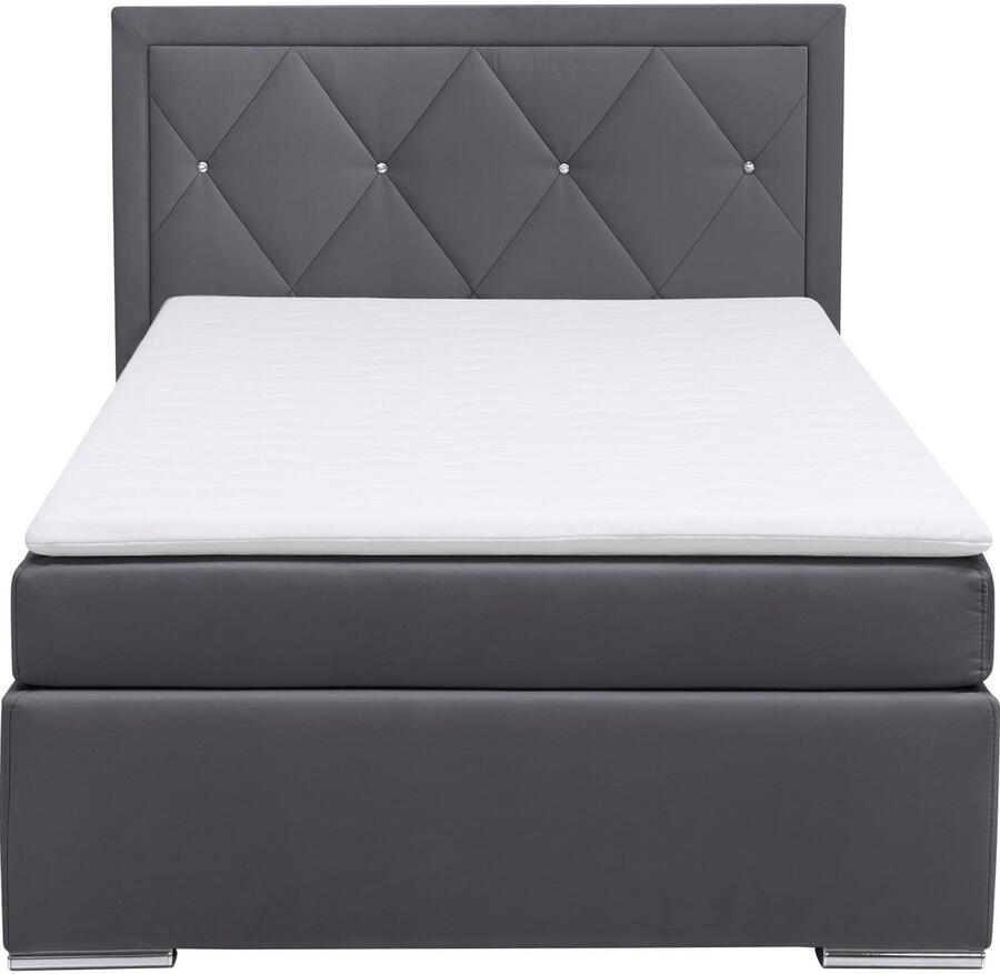 Leonique Boxspring Alfie bestseller optioneel met bedlade met strassteentjes in het hoofdbord h2 h3 en h4 ter keuze