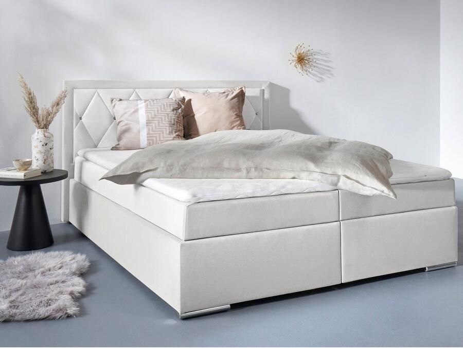 Leonique Boxspring Alfie bestseller optioneel met bedlade met strassteentjes in het hoofdbord h2 h3 en h4 ter keuze - Foto 2