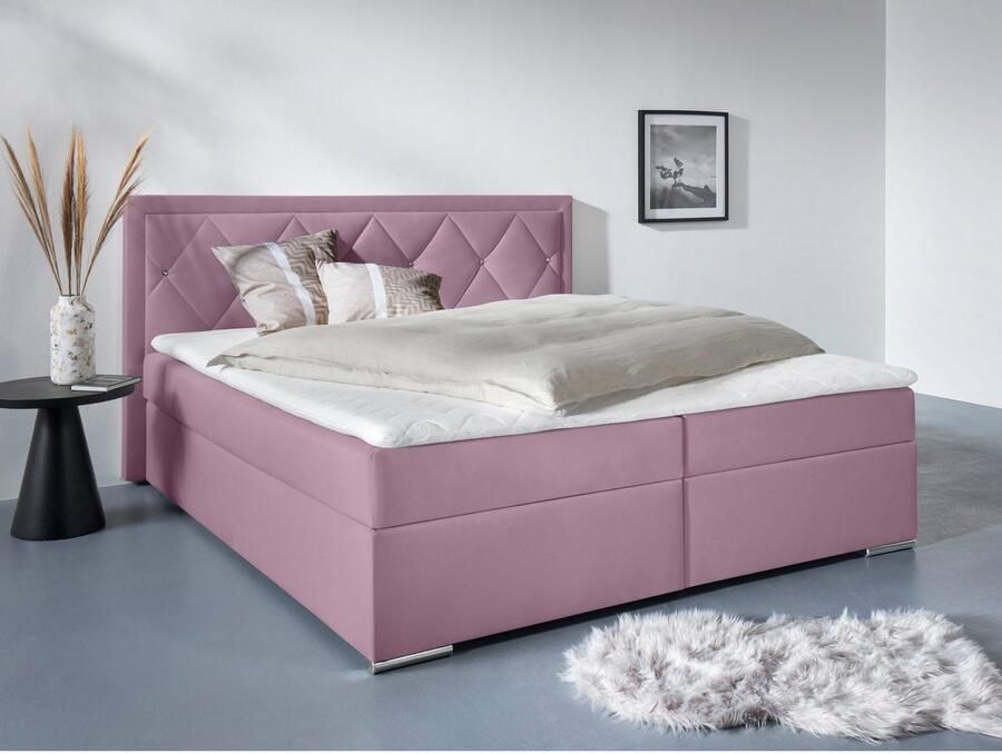 Leonique Boxspring Alfie bestseller optioneel met bedlade met strassteentjes in het hoofdbord h2 h3 en h4 ter keuze - Foto 2