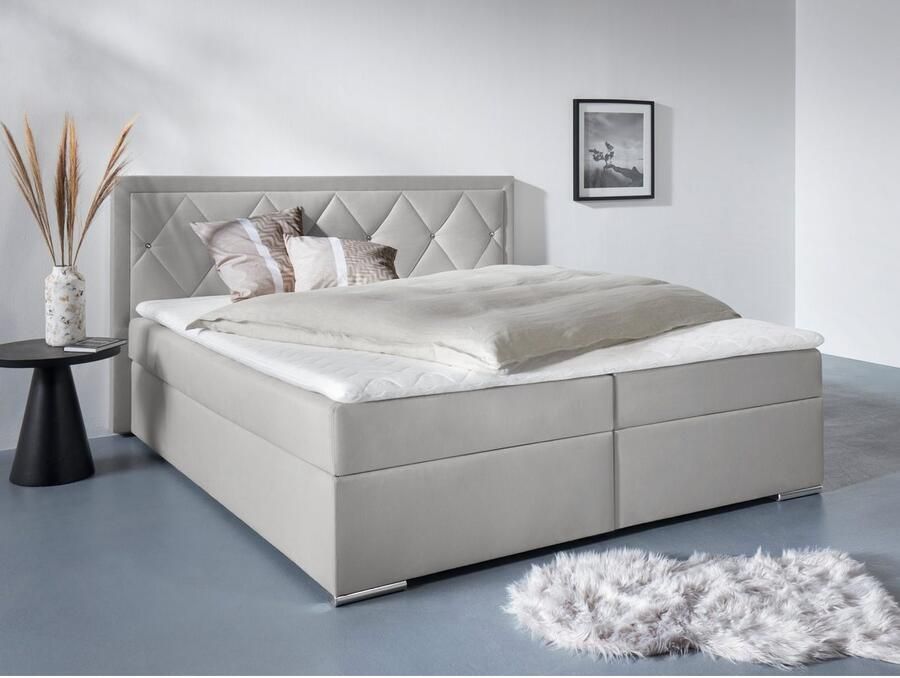 Leonique Boxspring Alfie bestseller optioneel met bedlade met strassteentjes in het hoofdbord h2 h3 en h4 ter keuze - Foto 2