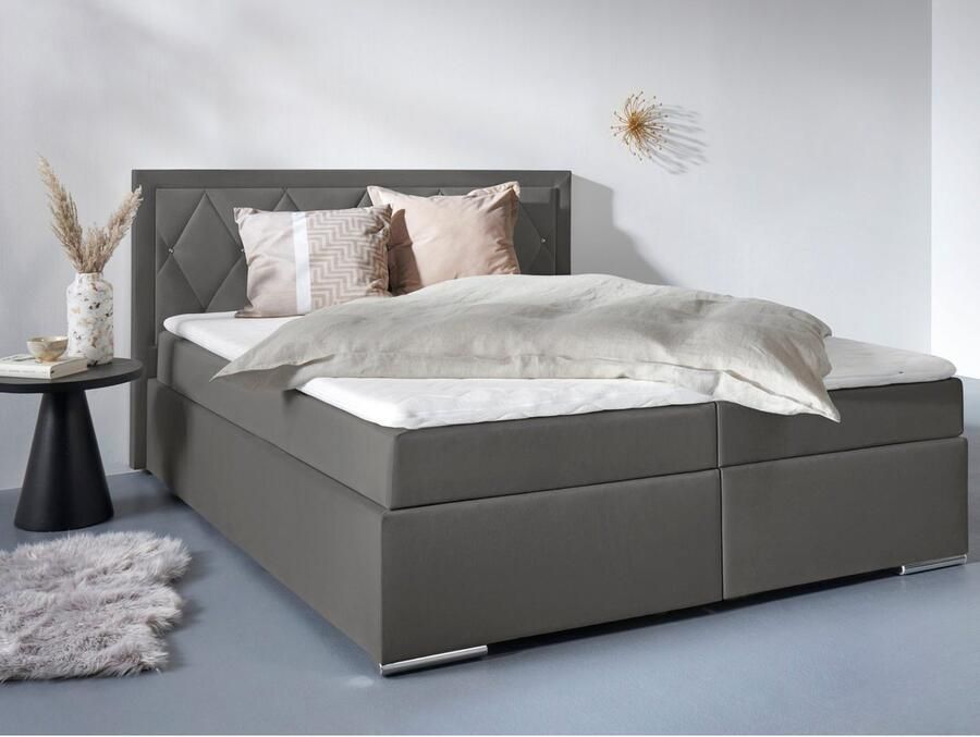 Leonique Boxspring Alfie bestseller optioneel met bedlade met strassteentjes in het hoofdbord h2 h3 en h4 ter keuze - Foto 2