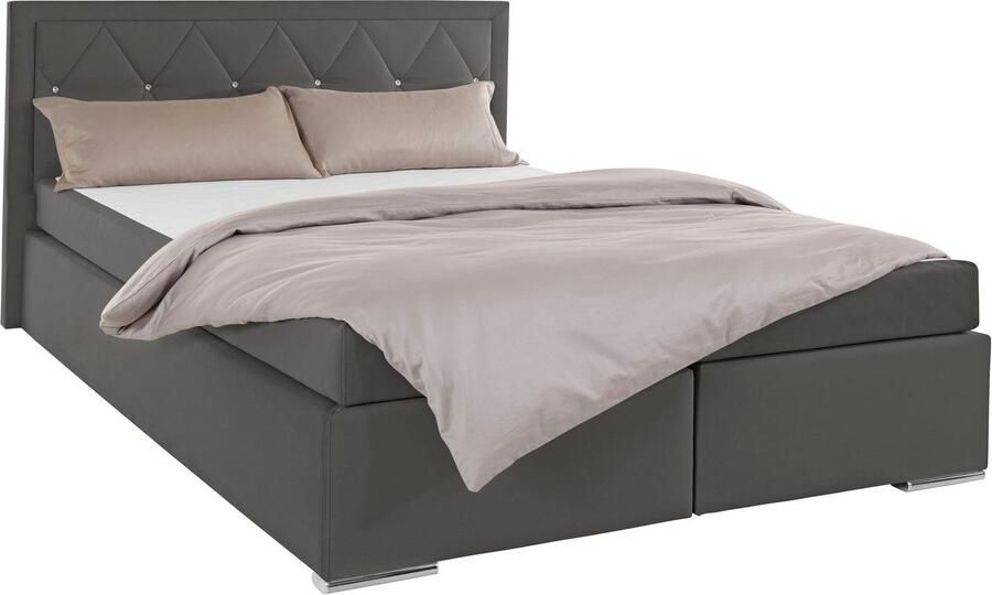 Leonique Boxspring Alfie bestseller optioneel met bedlade met strassteentjes in het hoofdbord h2 h3 en h4 ter keuze - Foto 8