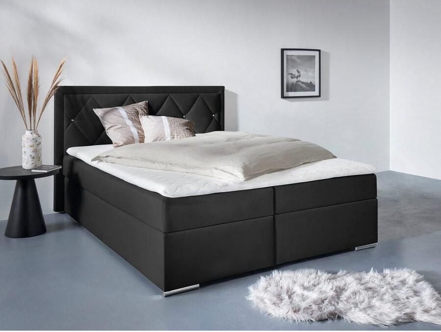 Leonique Boxspring Alfie bestseller optioneel met bedlade met strassteentjes in het hoofdbord h2 h3 en h4 ter keuze - Foto 2