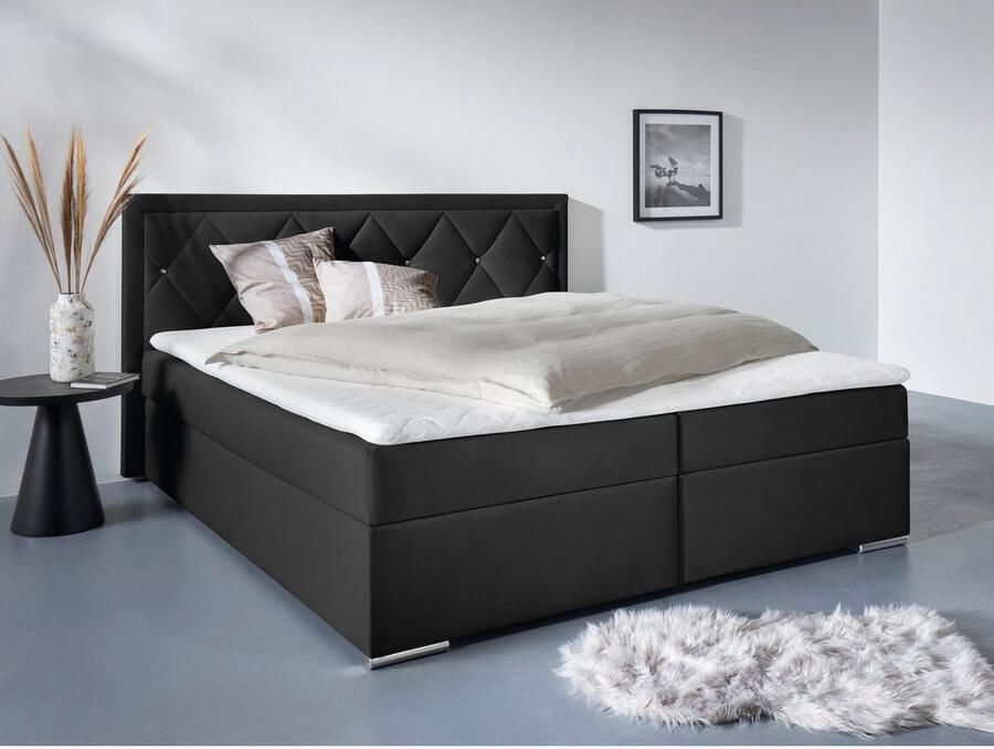 Leonique Boxspring Alfie bestseller optioneel met bedlade met strassteentjes in het hoofdbord h2 h3 en h4 ter keuze - Foto 3